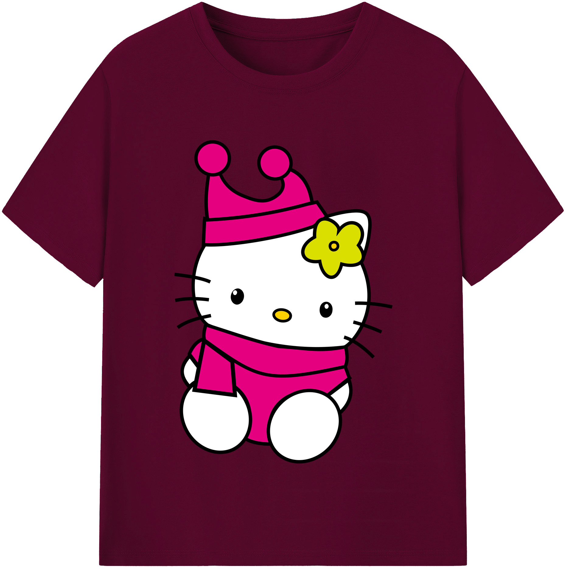 （画像用） Hello Kitty ハローキティ レディースカジュアルプリントTシャツ（綿100％）
